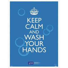 NMC - "COVID-19 - Keep Calm And Wash Your Hands", 18" Wide x 24" High, Paper Safety Sign - Exact Tool & Supply