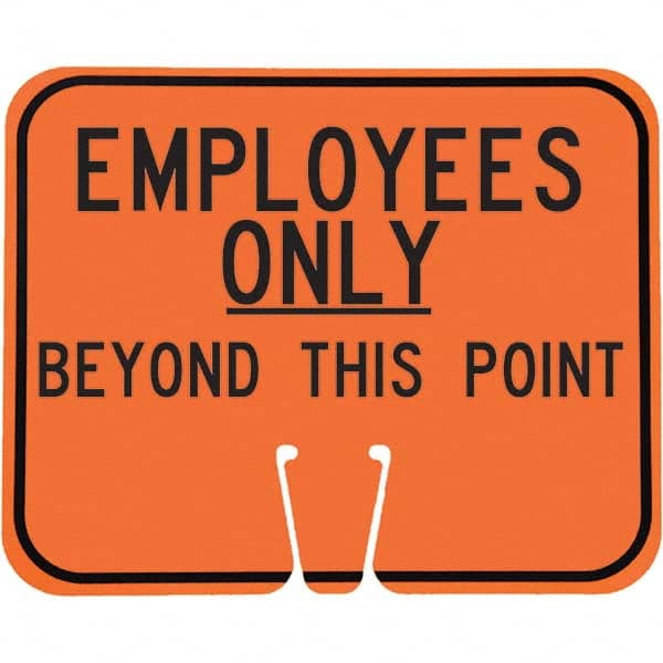 PRO-SAFE - "Notice - Employees Only Beyond This Point", 12-1/2" Wide x 10-1/2" High, ABS Safety Sign - Exact Tool & Supply