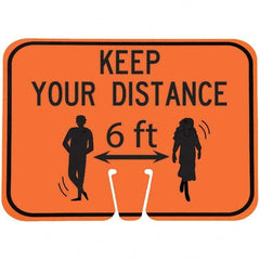 PRO-SAFE - "Notice - Keep Your Distance 6'", 12-1/2" Wide x 10-1/2" High, ABS Safety Sign - Exact Tool & Supply