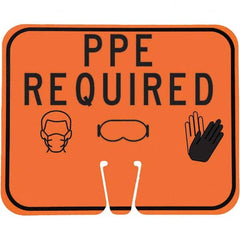 PRO-SAFE - "Notice - PPE Required", 12-1/2" Wide x 10-1/2" High, ABS Safety Sign - Exact Tool & Supply