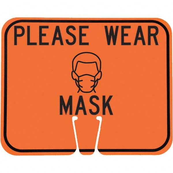 PRO-SAFE - "Notice - Please Wear A Mask", 12-1/2" Wide x 10-1/2" High, ABS Safety Sign - Exact Tool & Supply