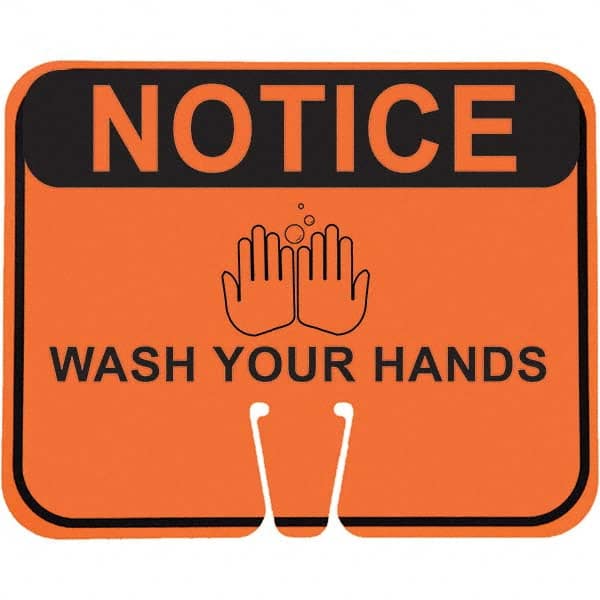 PRO-SAFE - "Notice Wash Your Hands", 12-1/2" Wide x 10-1/2" High, ABS Safety Sign - Exact Tool & Supply