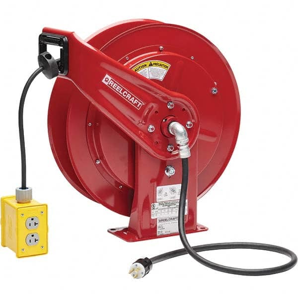 Reelcraft - Cord & Cable Reels End Type: Quad Outlet Cable Length (Feet): 75 - Exact Tool & Supply