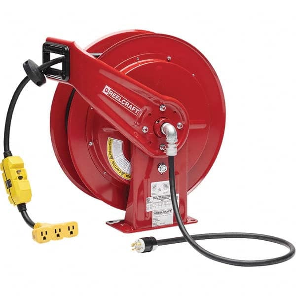 Reelcraft - Cord & Cable Reels End Type: Triple-Tap Outlet Cable Length (Feet): 100 - Exact Tool & Supply