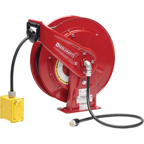 Reelcraft - Cord & Cable Reels End Type: Duplex Outlet Box with GFCI Cable Length (Feet): 75 - Exact Tool & Supply