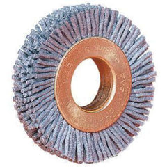 2 1/2″ Diameter - Small Diameter Wheel Brush - 0.035″/80 Grit - 5/8″ Arbor - Exact Tool & Supply