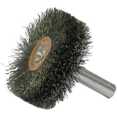 1-1/2″ Stem-Mounted Crimped Wire Wheel, .006″ Steel Fill, 1/4″ Stem - Exact Tool & Supply