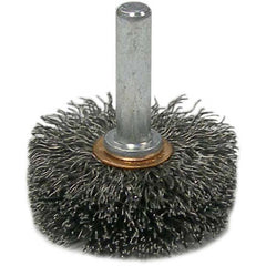 1-1/2″ Stem-Mounted Crimped Wire Wheel, .0118″ Steel Fill, 1/4″ Stem - Exact Tool & Supply