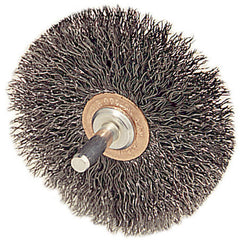 2-1/2″ Stem-Mounted Crimped Wire Wheel, .006″ Steel Fill, 1/4″ Stem - Exact Tool & Supply