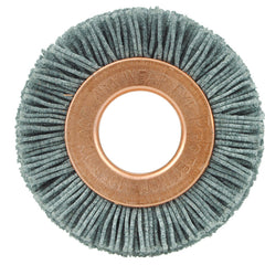 1-1/2″ Small Diameter Nylox Wheel Brush, .022/180, 1/2″ Arbor Hole - Exact Tool & Supply