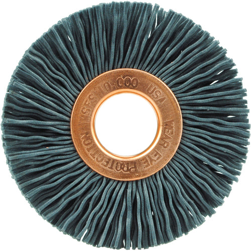 2″ Diameter-1/2″ Arbor Hole - Abrasive Nylon-Copper Center Straight Nylox Wheel - Exact Tool & Supply