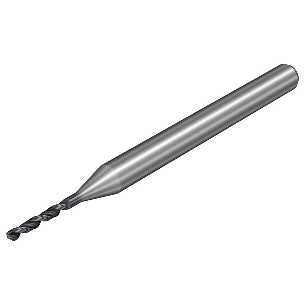 Micro Drill Bit: 0.0315″ Dia, 130 °, Solid Carbide TiAlN Finish, 1.4961″ OAL, RH Cut, Spiral Flute, Straight-Cylindrical Shank, Series CoroDrill 462