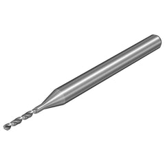 Micro Drill Bit: 0.022″ Dia, 130 °, Solid Carbide Bright/Uncoated, 1.4961″ OAL, RH Cut, Spiral Flute, Straight-Cylindrical Shank, Series CoroDrill 462