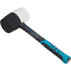 Non-Marring Hammer: 24 oz, 2-1/2″ Face Dia, Rubber Head Rubber Grip Handle, Combination