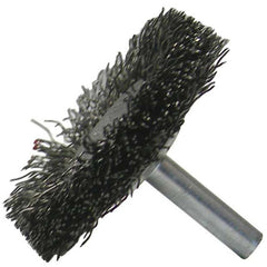 1-1/2″ Stem-Mounted Concave Crimped Wire Wheel, .0118″ Steel Fill, 1/4″ Stem - Exact Tool & Supply