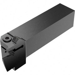 Seco - CFI, External, Right Hand, 16.5mm Max Depth of Cut, 55 to 80mm Groove Width, Indexable Grooving Tool Holder - LC.. 1605.. Insert Compatibility, 25mm Shank Height, 25mm Shank Width, 124.5mm OAL, Through Coolant - Exact Tool & Supply