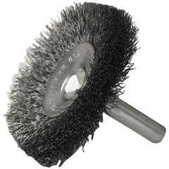 2″ Stem-Mounted Concave Crimped Wire Wheel, .008″ Steel Fill, 1/4″ Stem - Exact Tool & Supply