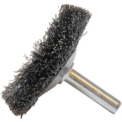 2″ Stem-Mounted Concave Crimped Wire Wheel, .014″ Steel Fill, 1/4″ Stem - Exact Tool & Supply