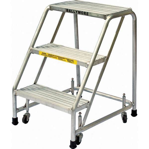 Ballymore - Rolling & Wall Mounted Ladders & Platforms Type: Rolling Style: Spring Loaded Rolling Safety Ladder - Exact Tool & Supply