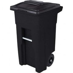 Toter - Trash Cans & Recycling Containers; Type: Trash Can ; Container Shape: Rectangle ; Container Size: 32 gal ; Container Graphics: None ; Color: Black ; Finish: Textured - Exact Tool & Supply