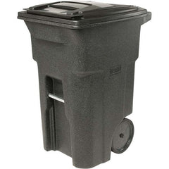Toter - Trash Cans & Recycling Containers; Type: Trash Can ; Container Shape: Rectangle ; Container Size: 64 gal ; Container Graphics: None ; Color: Blackstone ; Finish: Textured - Exact Tool & Supply