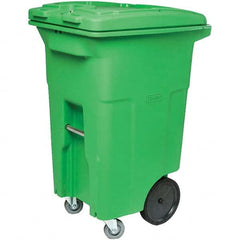 Toter - Trash Cans & Recycling Containers; Type: Trash Can ; Container Shape: Rectangle ; Container Size: 64 gal ; Container Graphics: None ; Color: Lime Green ; Finish: Smooth - Exact Tool & Supply