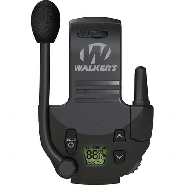 Walkers - Hearing Protection/Communication Type: Earmuff Walkie Talkie Attachment Cup Color: Black - Exact Tool & Supply