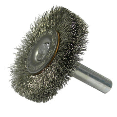 1-1/2″ Stem-Mounted Crimped Wire Radial Wheel, .0118″ Steel Fill, 1/4″ Stem - Exact Tool & Supply
