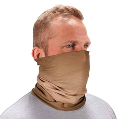 Ergodyne - Hats, Headbands & Bandanas; Garment Style: Gaiter ; Garment Type: Washable ; Garment Color: Khaki ; Garment Size: Universal ; Garment Material: High-Performance Knit Fabric ; Color Pattern: Solid - Exact Tool & Supply