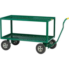 Little Giant - 1,200 Lb Capacity Steel Wagon Truck - Steel Deck, 24" OAW, 36" Platform Length, Solid Rubber Casters - Exact Tool & Supply