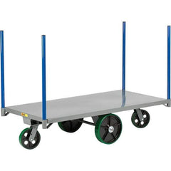Little Giant - 4,000 Lb Capacity Steel Pipe Stake Truck - Steel Deck, 30" OAW, 72" Platform Length, Polyurethane Casters - Exact Tool & Supply