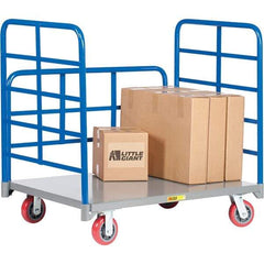 Little Giant - 3,600 Lb Capacity Steel Platform Truck - Steel Deck, 24" OAW, 48" Platform Length, Polyurethane Casters - Exact Tool & Supply