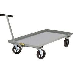 Little Giant - 2,000 Lb Capacity, 30" Wide x 72" Long x 9" High Cart - Steel, 2 Rigid/2 Swivel Casters - Exact Tool & Supply