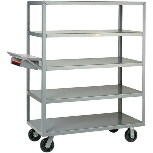 Little Giant - 3,600 Lb Capacity, 24" Wide x 48" Long x 63-1/2" High Order Picking Cart - 5 Shelf, Steel, Phenolic Casters - Exact Tool & Supply