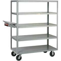 Little Giant - 3,600 Lb Capacity, 24" Wide x 48" Long x 63-1/2" High Order Picking Cart - 5 Shelf, Steel, Phenolic Casters - Exact Tool & Supply