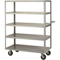 Little Giant - 3,600 Lb Capacity, 24" Wide x 36" Long x 63-1/2" High Cart - 5 Shelf, Steel, Phenolic Casters - Exact Tool & Supply