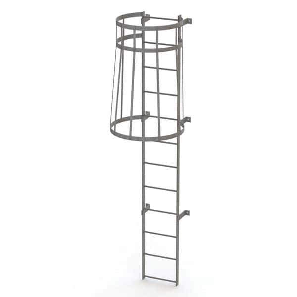 TRI-ARC - Rolling & Wall Mounted Ladders & Platforms Type: Fixed Ladder Style: Safety Cage - Exact Tool & Supply