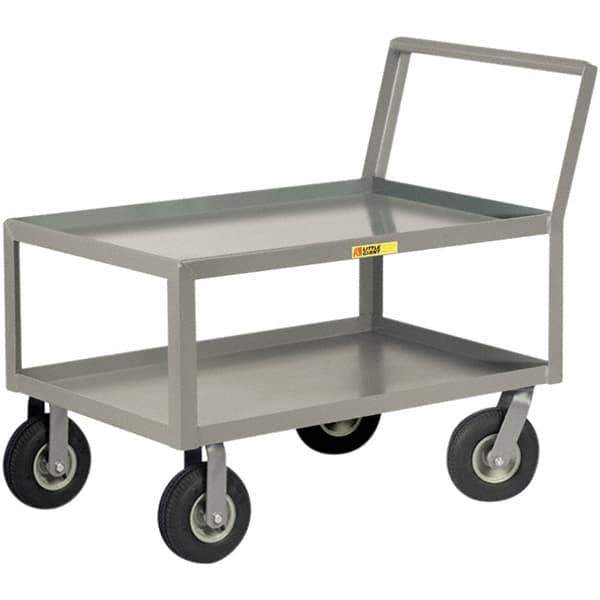 Little Giant - 1,200 Lb Capacity, 24" Wide x 48" Long x 38" High Instrument Cart - 2 Shelf, Steel, Pneumatic Casters - Exact Tool & Supply