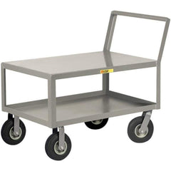 Little Giant - 1,200 Lb Capacity, 24" Wide x 48" Long x 38" High Instrument Cart - 2 Shelf, Steel, Pneumatic Casters - Exact Tool & Supply