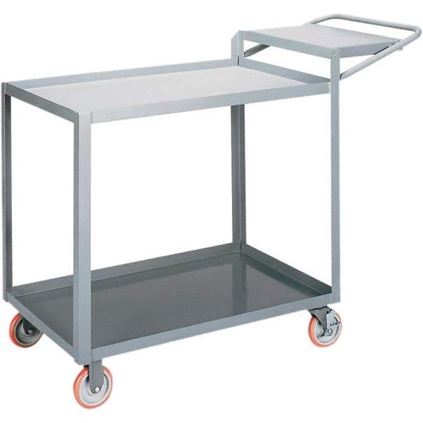 Little Giant - 1,200 Lb Capacity, 18" Wide x 32" Long x 40" High Order Picking Cart - 2 Shelf, Steel, Polyurethane Casters - Exact Tool & Supply