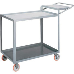 Little Giant - 1,200 Lb Capacity, 18" Wide x 32" Long x 40" High Order Picking Cart - 2 Shelf, Steel, Polyurethane Casters - Exact Tool & Supply