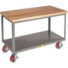 Little Giant - Mobile Work Benches Type: Butcher Block Top Length: 36 (Inch) - Exact Tool & Supply
