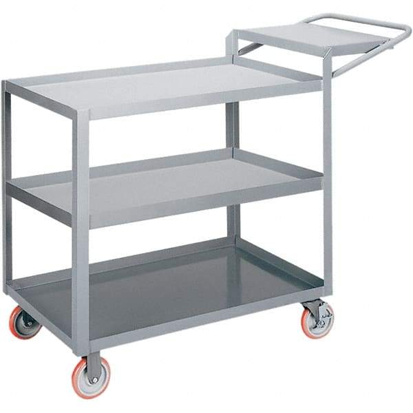 Little Giant - 1,200 Lb Capacity, 18" Wide x 32" Long x 35" High Order Picking Cart - 3 Shelf, Steel, 2 Rigid/2 Swivel Casters - Exact Tool & Supply