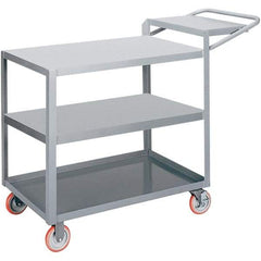 Little Giant - 1,200 Lb Capacity, 24" Wide x 36" Long x 35" High Order Picking Cart - 3 Shelf, Steel, 2 Rigid/2 Swivel Casters - Exact Tool & Supply