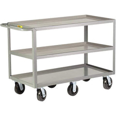 Little Giant - 3,600 Lb Capacity, 30" Wide x 60" Long x 36" High Cart - 3 Shelf, Steel, Phenolic Casters - Exact Tool & Supply