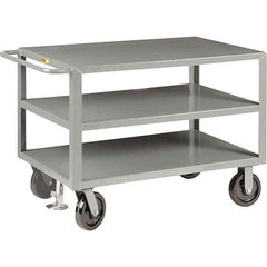 Little Giant - 5,000 Lb Capacity, 36" Wide x 72" Long x 36" High Cart - 3 Shelf, Steel, Phenolic Casters - Exact Tool & Supply