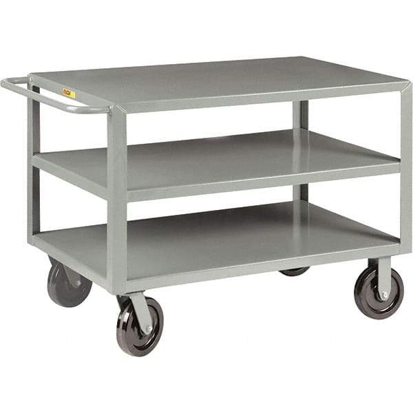Little Giant - 5,000 Lb Capacity, 30" Wide x 60" Long x 36" High Cart - 3 Shelf, Steel, Phenolic Casters - Exact Tool & Supply