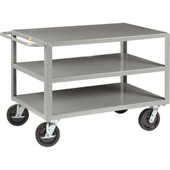 Little Giant - 5,000 Lb Capacity, 36" Wide x 72" Long x 36" High Cart - 3 Shelf, Steel, Phenolic Casters - Exact Tool & Supply