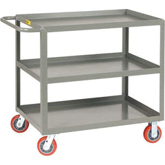 Little Giant - 2,000 Lb Capacity, 30" Wide x 48" Long x 36" High Service Cart - Steel, Polyurethane Casters - Exact Tool & Supply