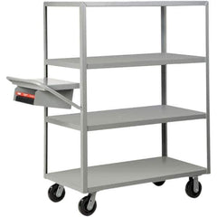 Little Giant - 3,600 Lb Capacity, 24" Wide x 48" Long x 63-1/2" High Order Picking Cart - 4 Shelf, Steel, Phenolic Casters - Exact Tool & Supply